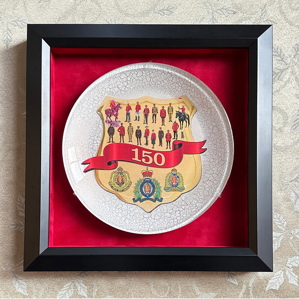 RCMP 150th Anniversary Commemorative Plate by Bonnie Saunders Glass